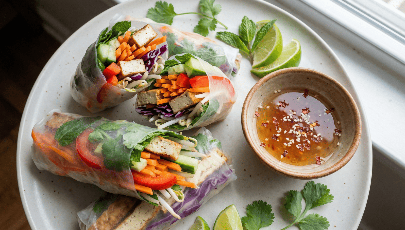 Sommerrollen mit Chili-Limetten-Dip